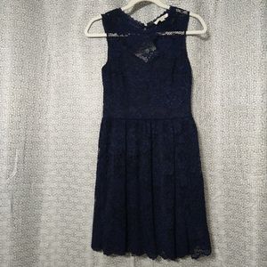 Francesca's Lace Navy Blue Dress
